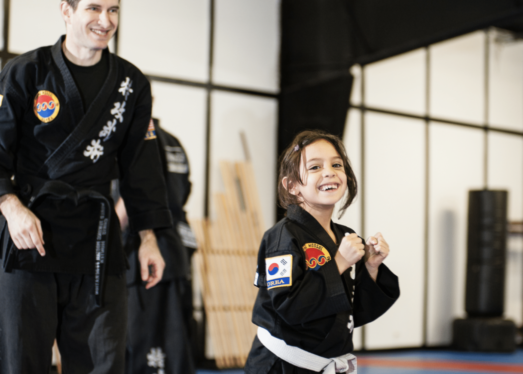 Kids training in martial arts class at Tukong Austin